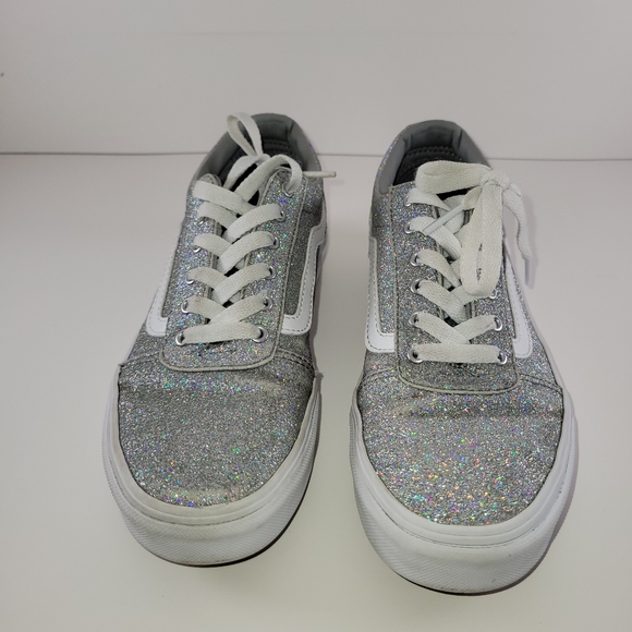 Vans Old Skool Missy Silver Glitter Skate Shoes Low Top Lace Up 3 - Picture 2 of 7